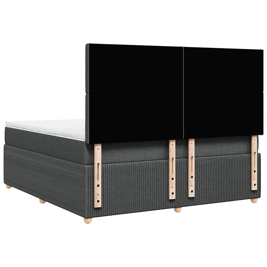 Sommier à lattes de lit avec matelas Gris foncé 180x200cm Tissu - 6