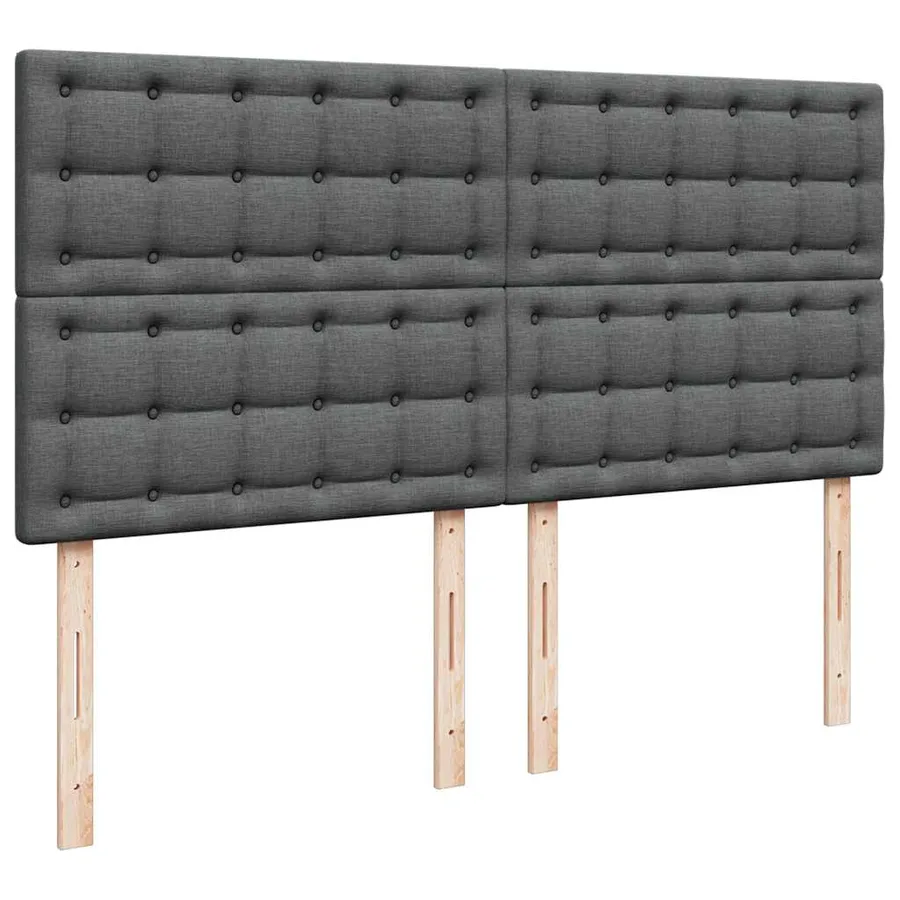 Sommier à lattes de lit avec matelas Gris foncé 180x200cm Tissu - 7