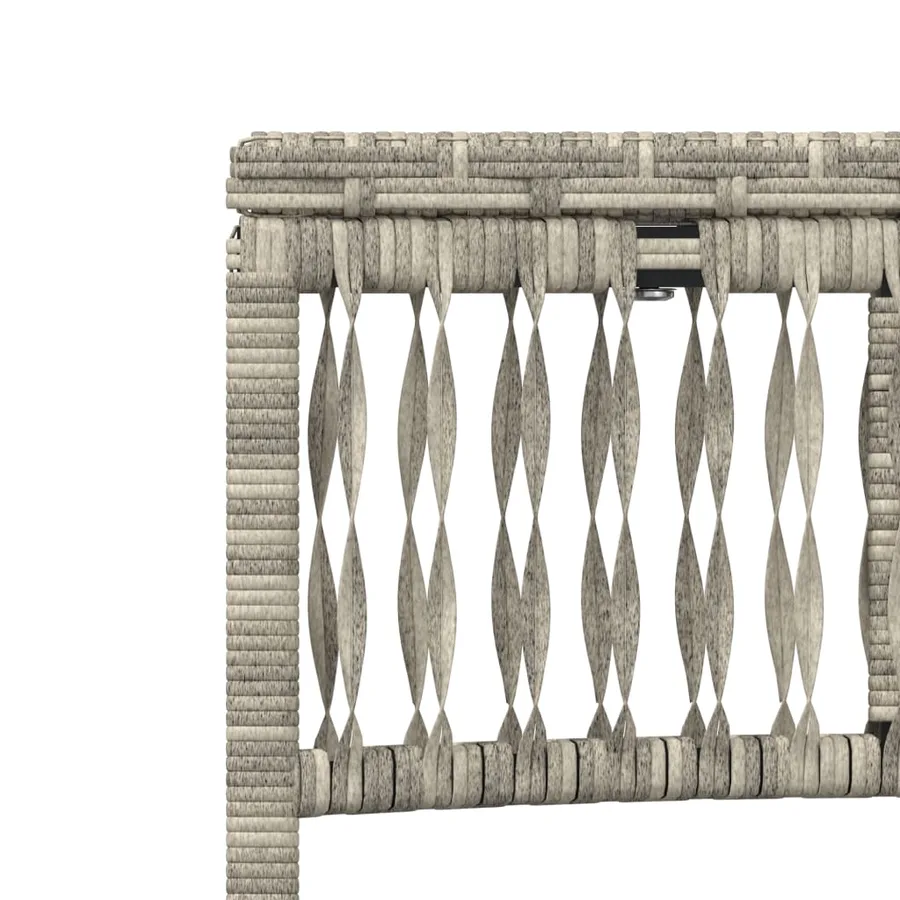 Chaises longues lot de 2 avec table gris clair résine tressée - 10