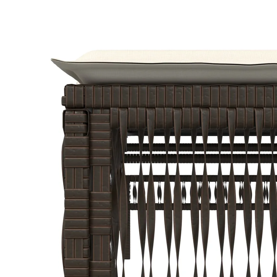 Chaises longues lot de 2 avec table marron résine tressée - 9