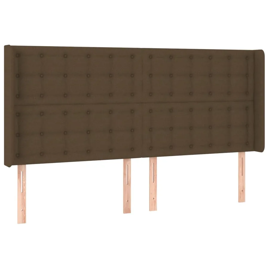 Tête de lit à LED Marron foncé 163x16x118/128 cm Tissu - 3