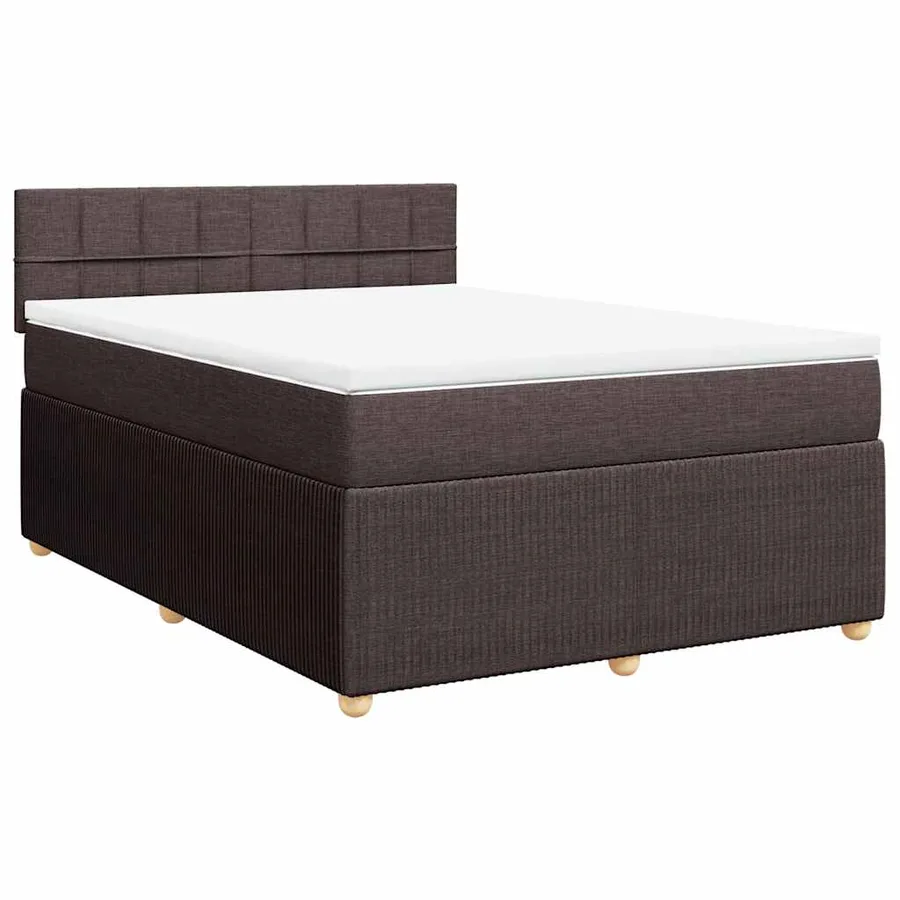 Sommier à lattes de lit avec matelas Marron foncé 140x200 cm - 2