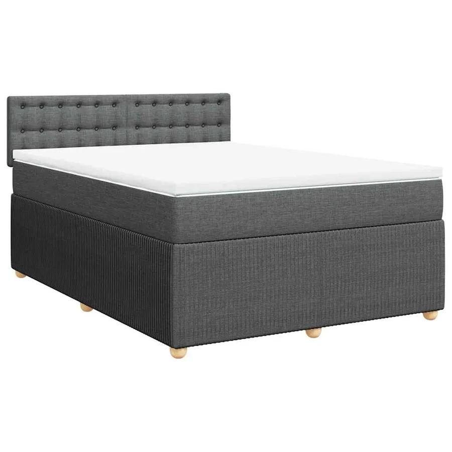Sommier à lattes de lit avec matelas Gris foncé 140x200cm Tissu - 2
