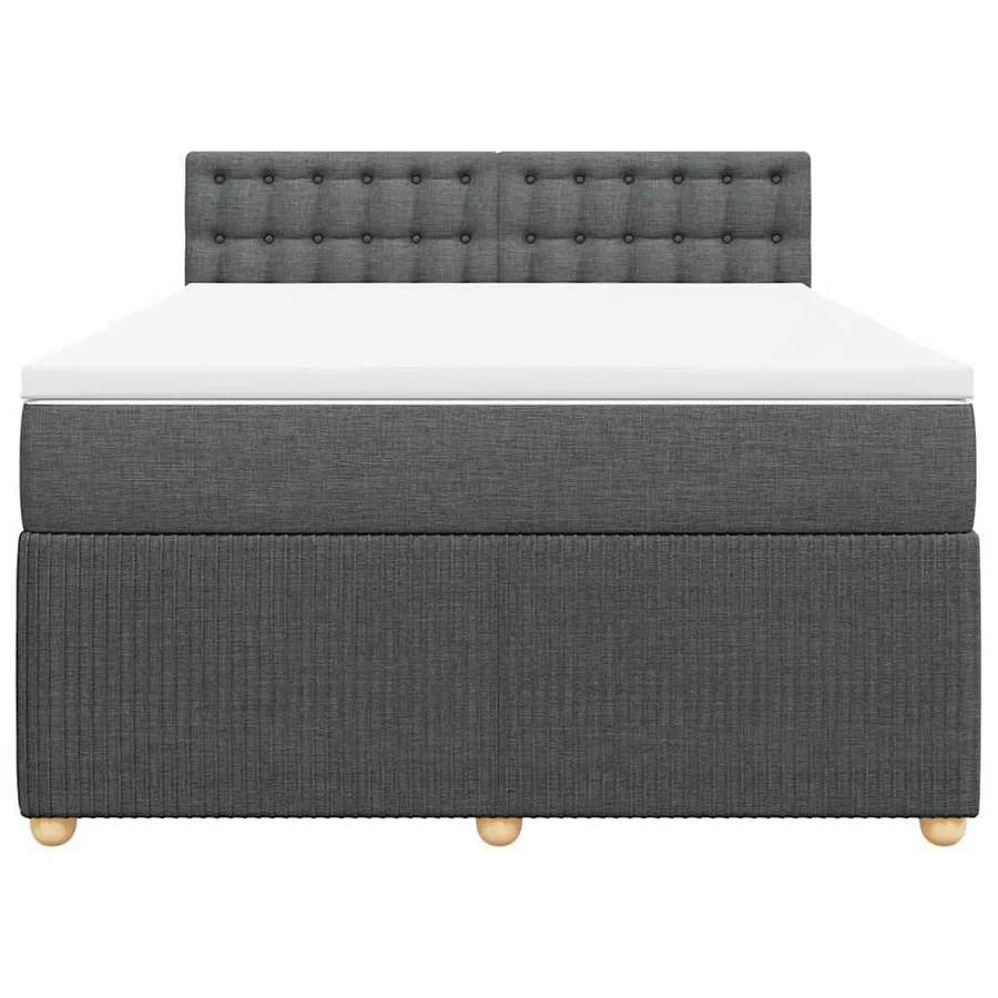 Sommier à lattes de lit avec matelas Gris foncé 140x200cm Tissu - 4