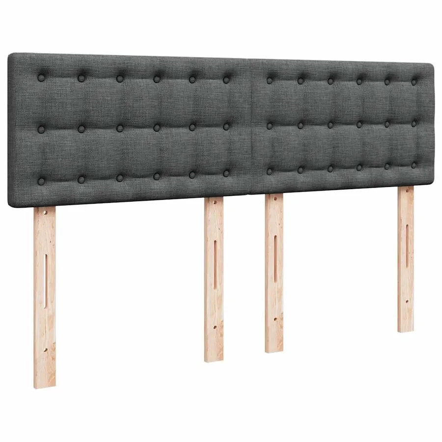 Sommier à lattes de lit avec matelas Gris foncé 140x200cm Tissu - 7