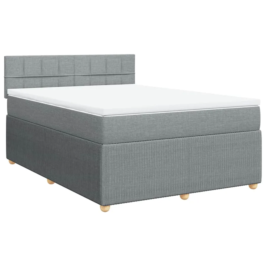 Sommier à lattes de lit avec matelas Gris clair 160x200cm Tissu - 3