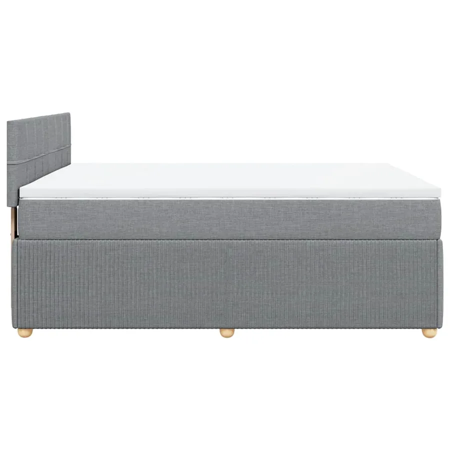 Sommier à lattes de lit avec matelas Gris clair 160x200cm Tissu - 7