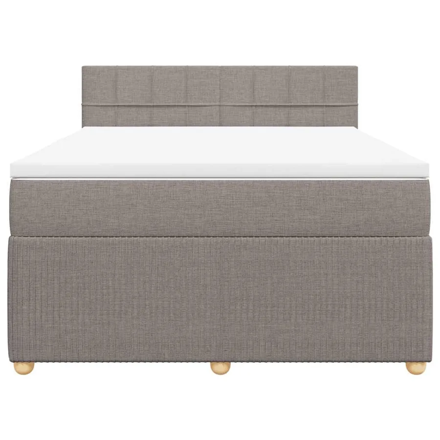 Sommier à lattes de lit avec matelas Taupe 140x200 cm Tissu - 6