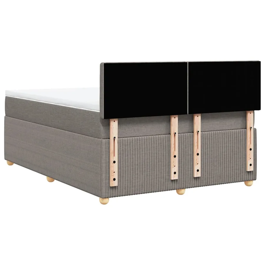 Sommier à lattes de lit avec matelas Taupe 140x200 cm Tissu - 8