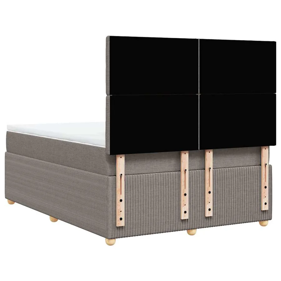 Sommier à lattes de lit avec matelas Taupe 140x200 cm Tissu - 6