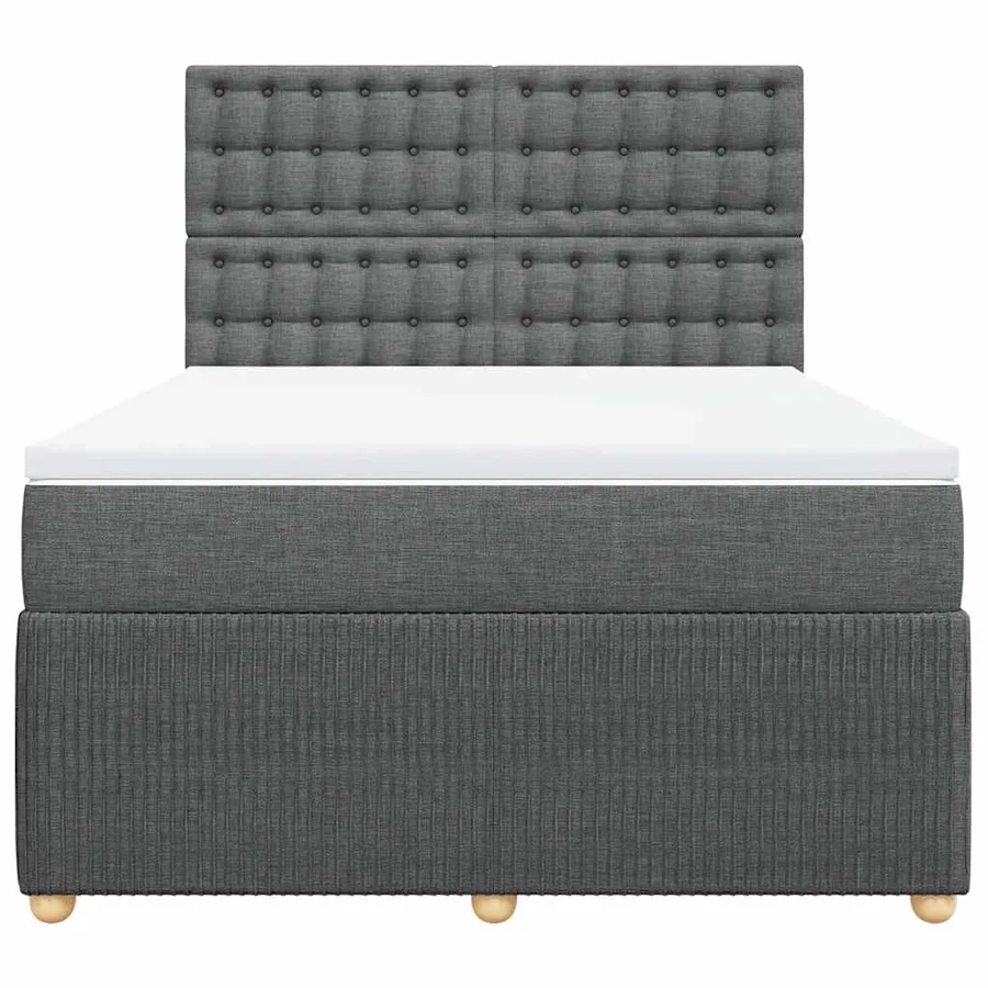 Sommier à lattes de lit avec matelas Gris foncé 160x200cm Tissu - 6