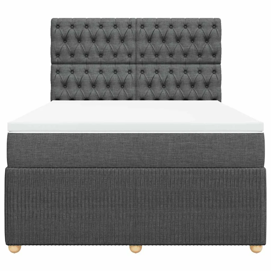 Sommier à lattes de lit avec matelas Gris foncé 160x200cm Tissu - 6