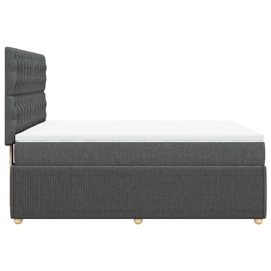 Sommier à lattes de lit avec matelas Gris foncé 160x200cm Tissu - 7
