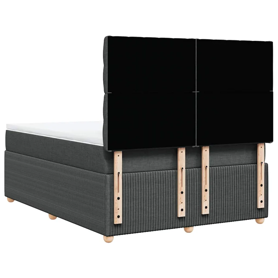 Sommier à lattes de lit avec matelas Gris foncé 160x200cm Tissu - 8
