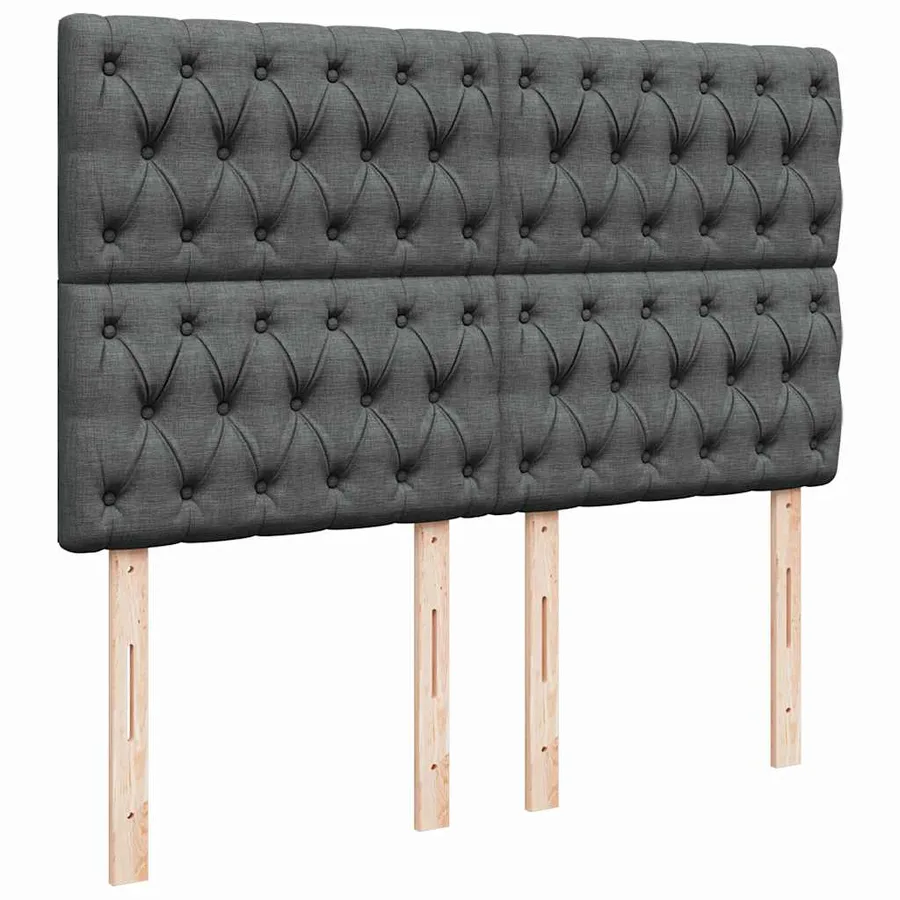Sommier à lattes de lit avec matelas Gris foncé 160x200cm Tissu - 9