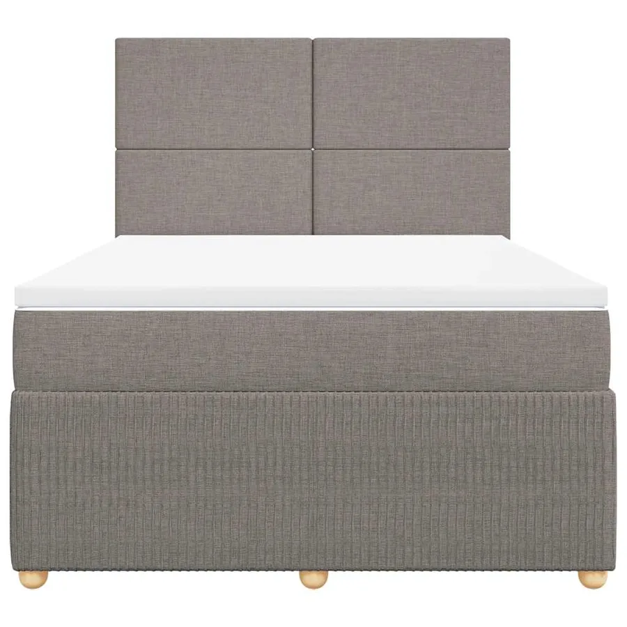 Sommier à lattes de lit avec matelas Taupe 160x200 cm Tissu - 4