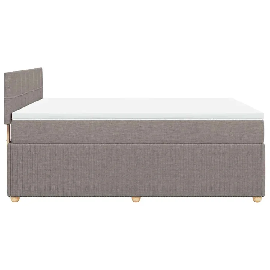 Sommier à lattes de lit avec matelas Taupe 160x200 cm Tissu - 7