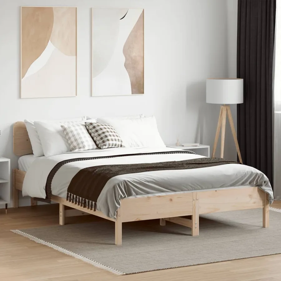 Cadre de lit sans matelas 120x200 cm bois de pin massif - 3
