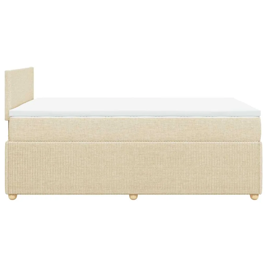 Sommier à lattes de lit avec matelas Crème 120x200 cm Tissu - 5