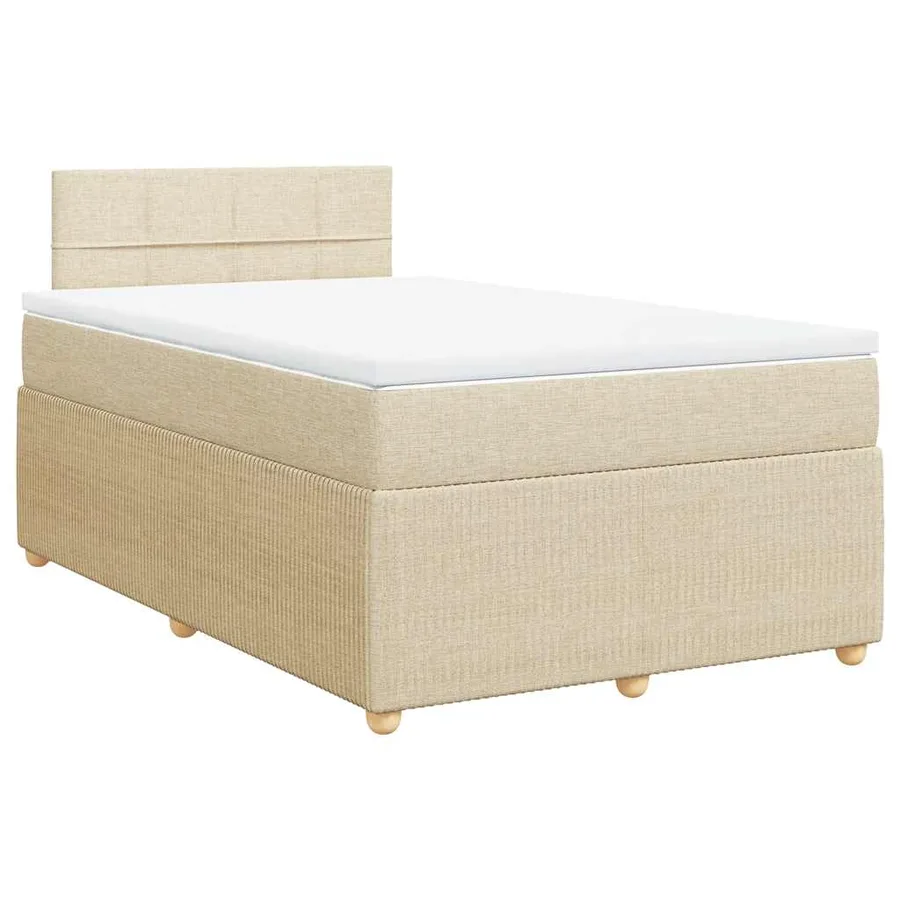 Sommier à lattes de lit avec matelas Crème 120x200 cm Tissu - 2