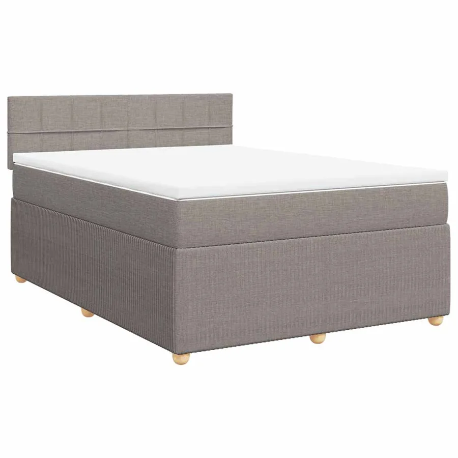 Sommier à lattes de lit avec matelas Taupe 140x190 cm Tissu - 3