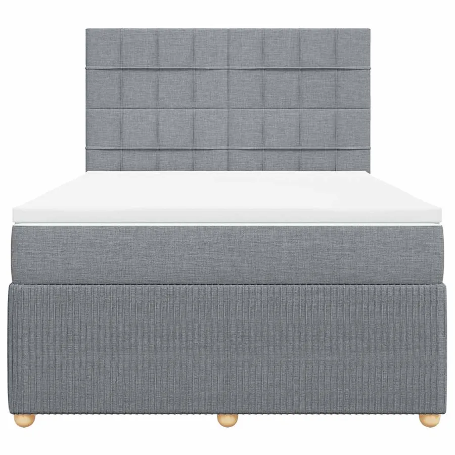 Sommier à lattes de lit avec matelas Gris clair 140x190cm Tissu - 6