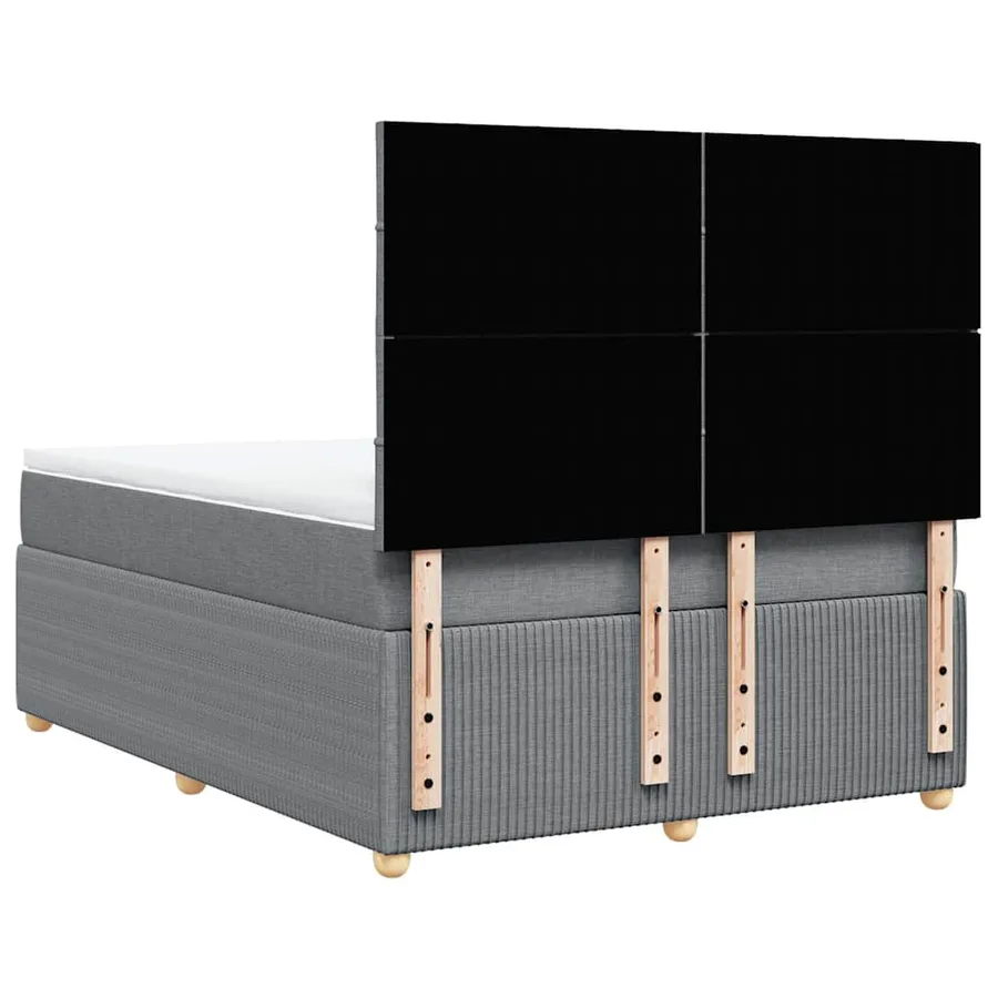 Sommier à lattes de lit avec matelas Gris clair 140x190cm Tissu - 8