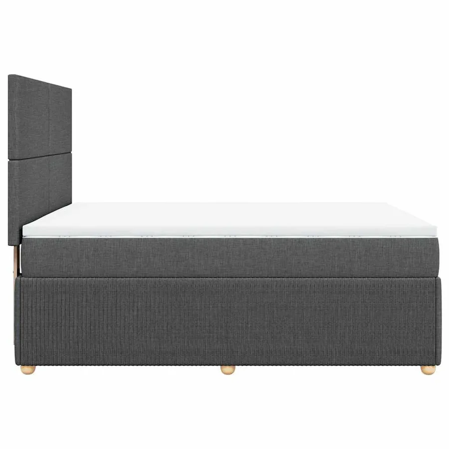 Sommier à lattes de lit avec matelas Gris foncé 140x190cm Tissu - 7