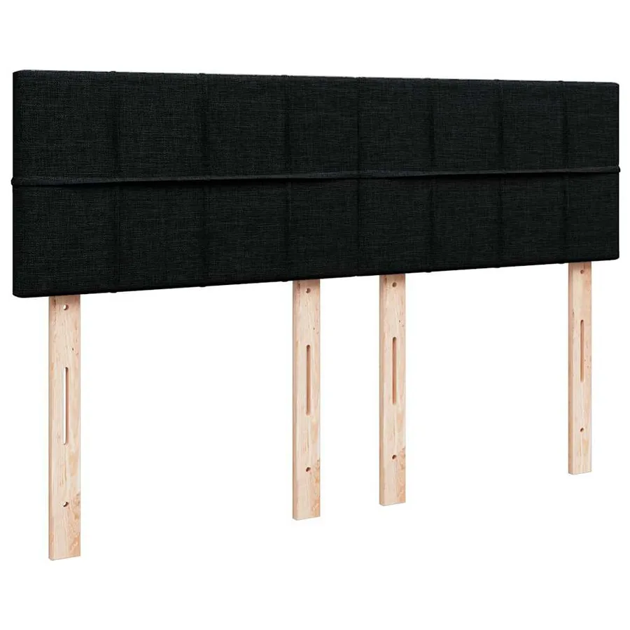 Sommier à lattes de lit avec matelas Noir 140x200 cm Tissu - 12
