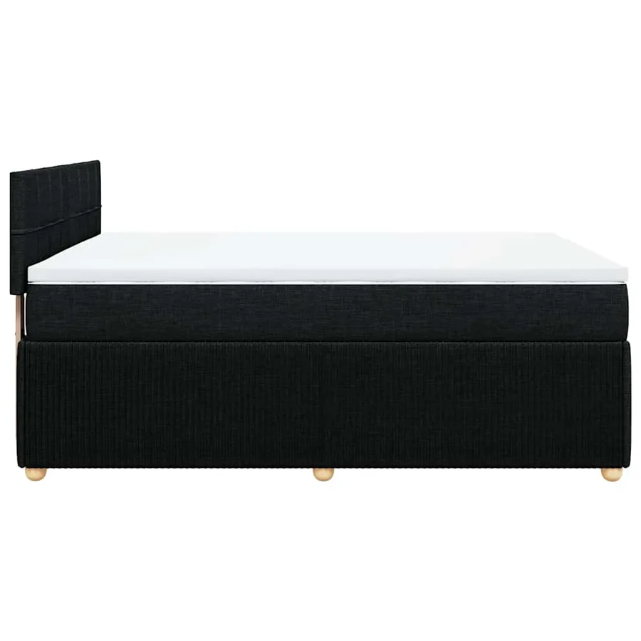 Sommier à lattes de lit avec matelas Noir 140x200 cm Tissu - 7