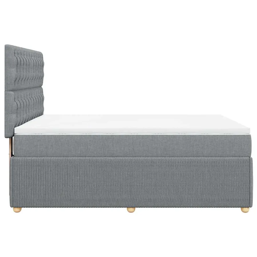 Sommier à lattes de lit avec matelas Gris clair 140x190cm Tissu - 7