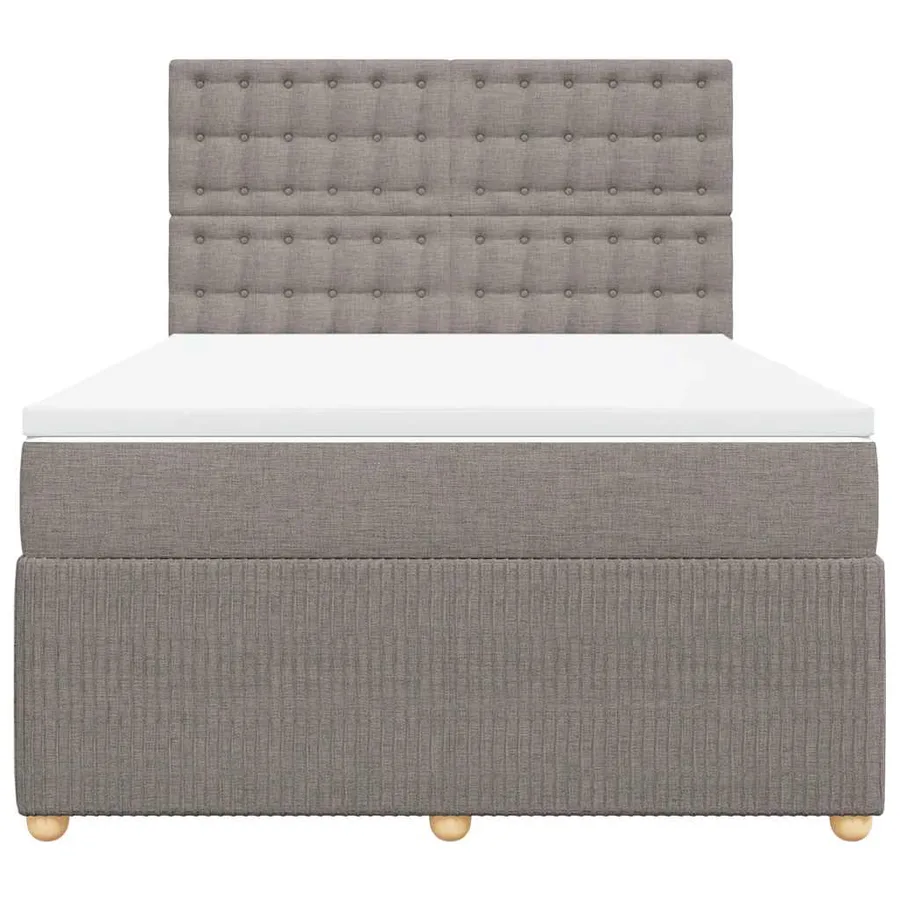 Sommier à lattes de lit avec matelas Taupe 140x190 cm Tissu - 4