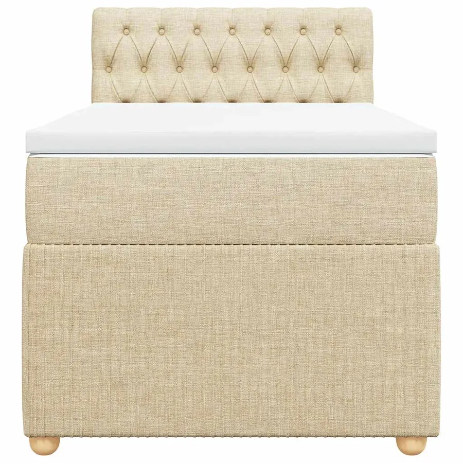 Sommier à lattes de lit avec matelas Crème 80x200 cm Tissu - 4