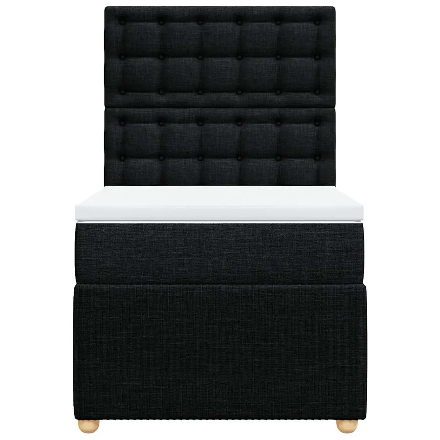 Sommier à lattes de lit et matelas Noir 80x200 cm Tissu - 6