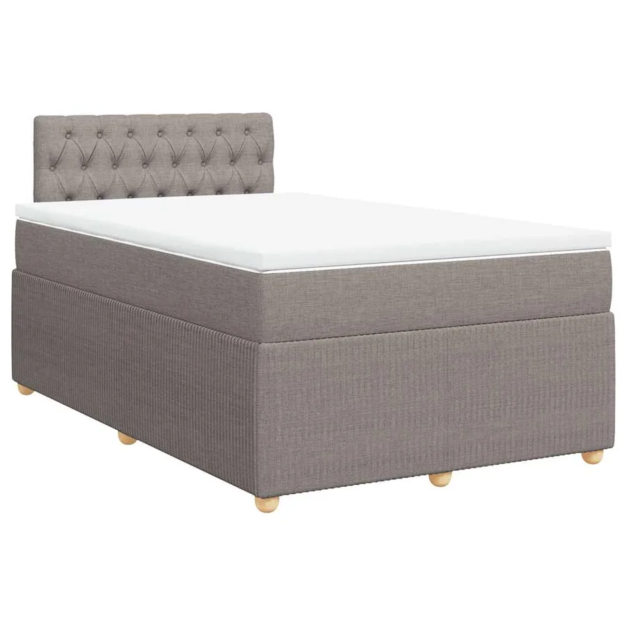 Sommier à lattes de lit avec matelas Taupe 120x200 cm Tissu - 3