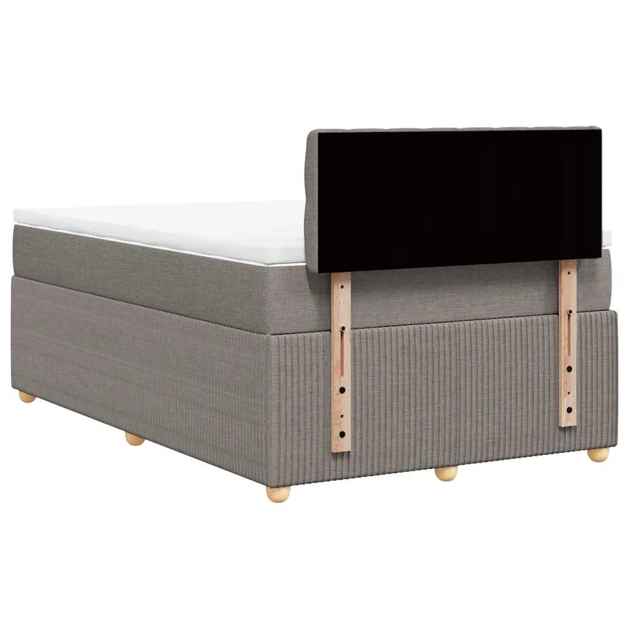 Sommier à lattes de lit avec matelas Taupe 120x200 cm Tissu - 8