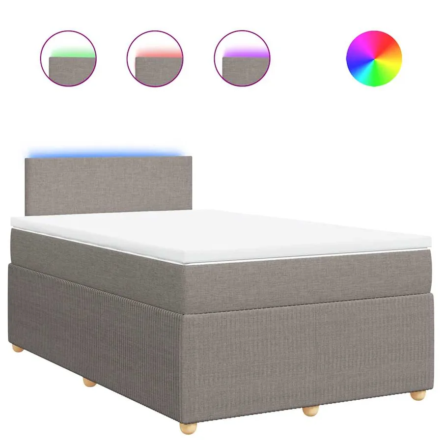 Sommier à lattes de lit avec matelas Taupe 120x200 cm Tissu - 2