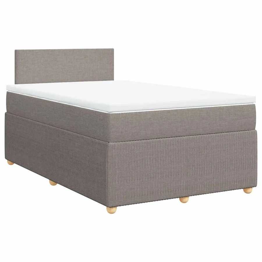 Sommier à lattes de lit avec matelas Taupe 120x200 cm Tissu - 3