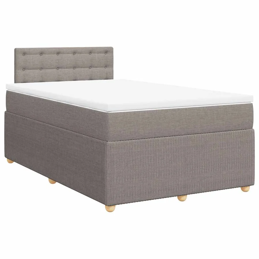 Sommier à lattes de lit avec matelas Taupe 120x200 cm Tissu - 3