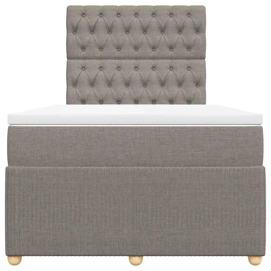 Sommier à lattes de lit avec matelas Taupe 120x200 cm Tissu - 4