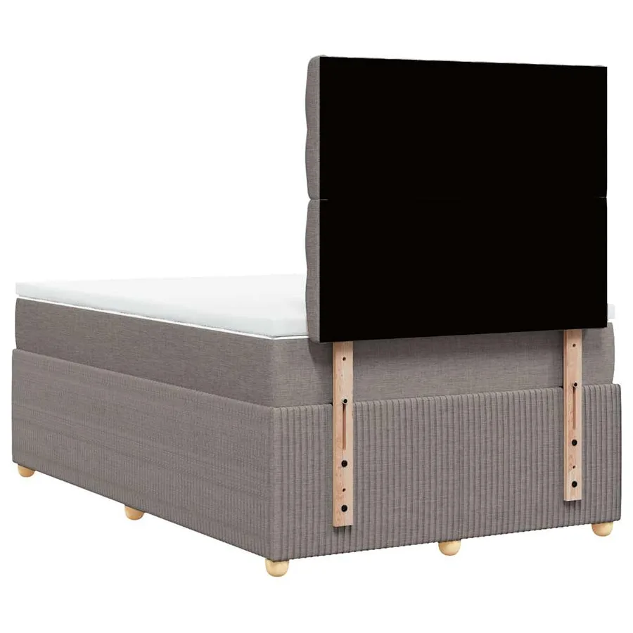 Sommier à lattes de lit avec matelas Taupe 120x200 cm Tissu - 6