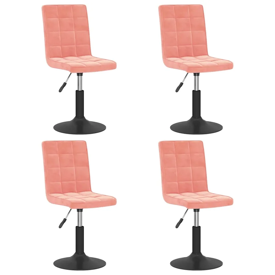 Chaises pivotantes à manger lot de 4 rose velours - 2