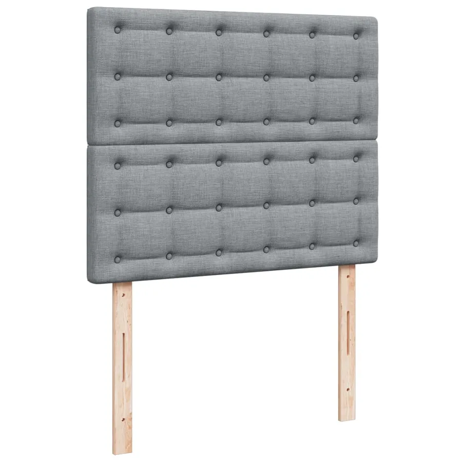 Sommier à lattes de lit avec matelas Gris clair 120x200cm Tissu - 9