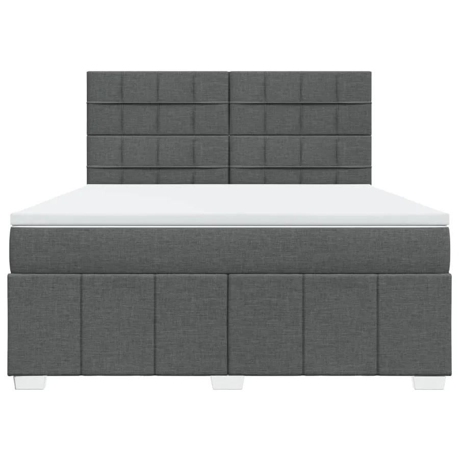 Sommier à lattes de lit avec matelas Gris foncé 180x200cm Tissu - 6