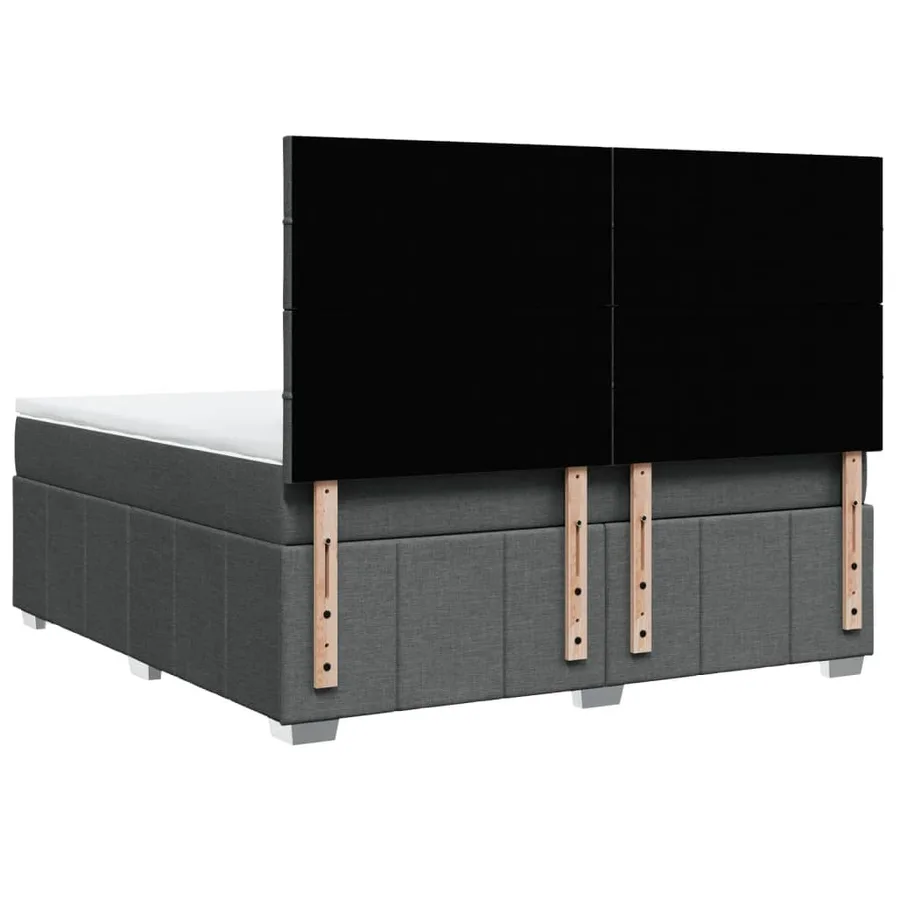 Sommier à lattes de lit avec matelas Gris foncé 180x200cm Tissu - 8