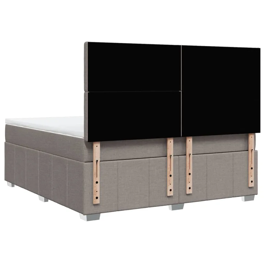 Sommier à lattes de lit avec matelas Taupe 180x200 cm Tissu - 6