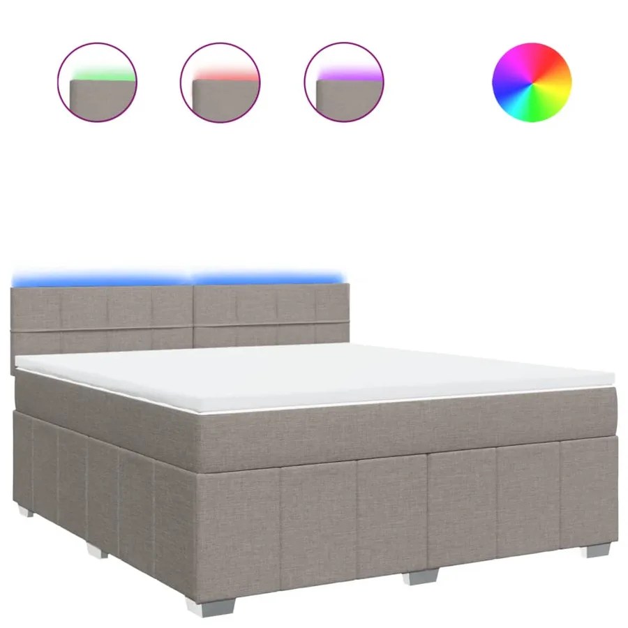 Sommier à lattes de lit avec matelas Taupe 180x200 cm Tissu - 2