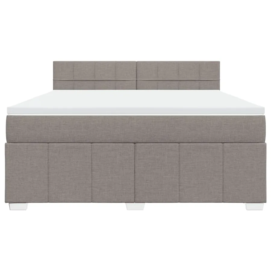 Sommier à lattes de lit avec matelas Taupe 180x200 cm Tissu - 6