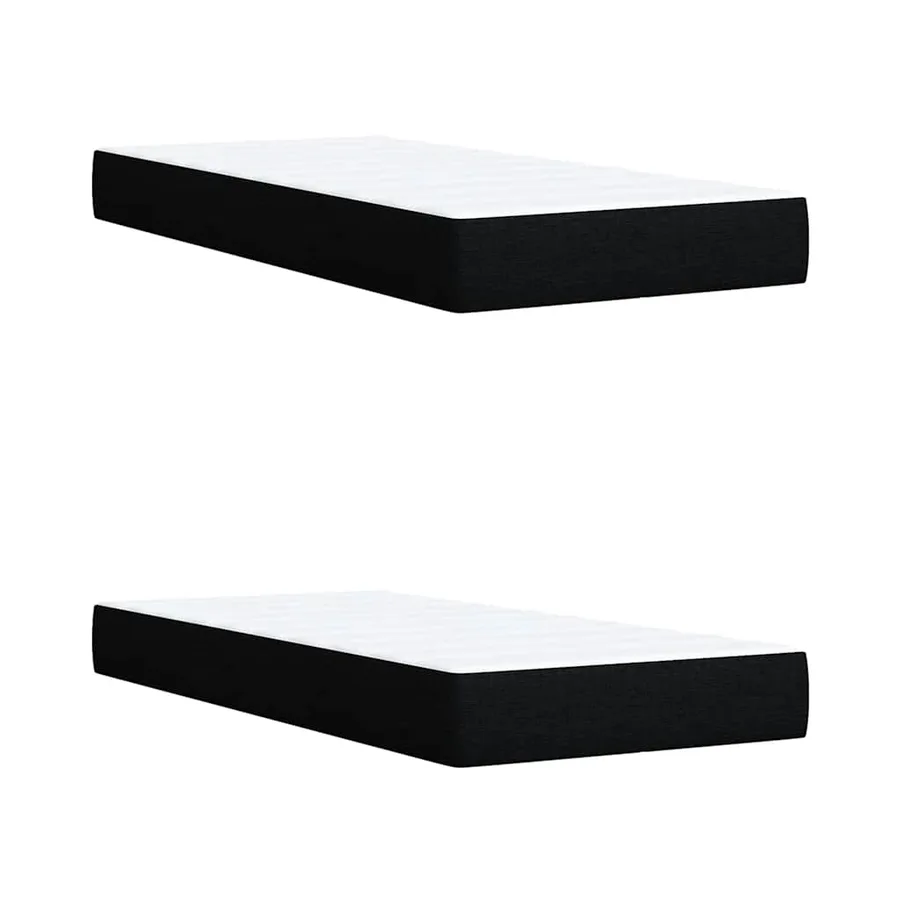 Sommier à lattes de lit avec matelas Noir 200x200 cm Tissu - 10