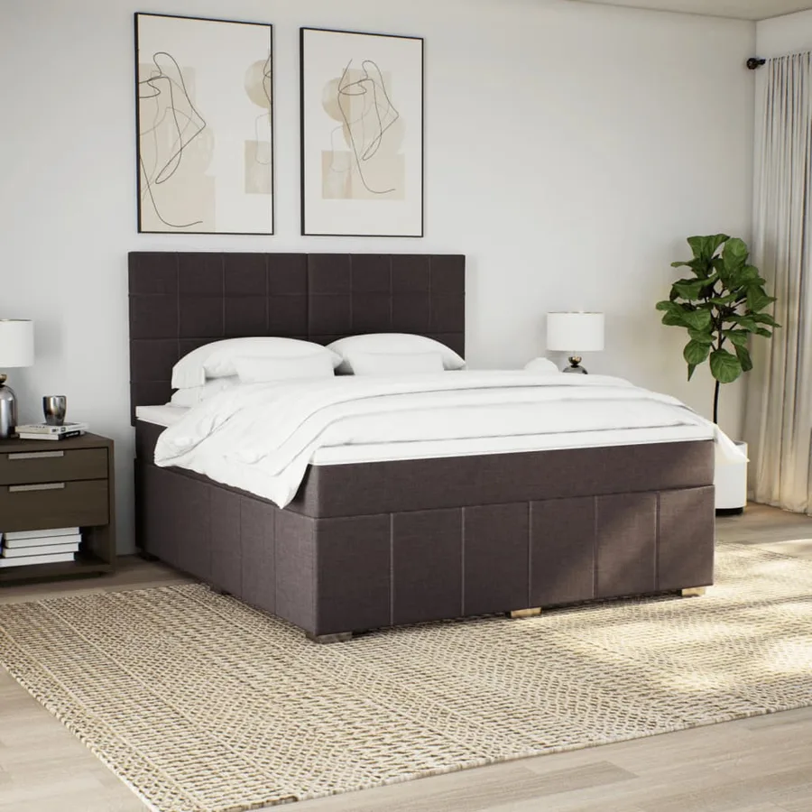 Sommier à lattes de lit avec matelas Marron foncé 180x200 cm - 3